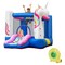 Slide Bouncer Inflatable Jumping Castle Basketball Game W/ 480W Blower